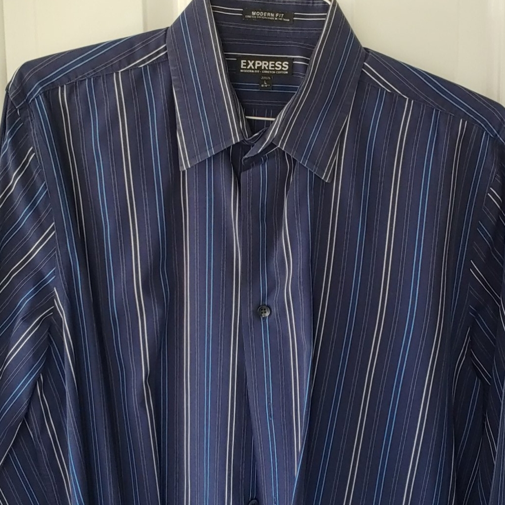 Express Blue striped Dress shirt